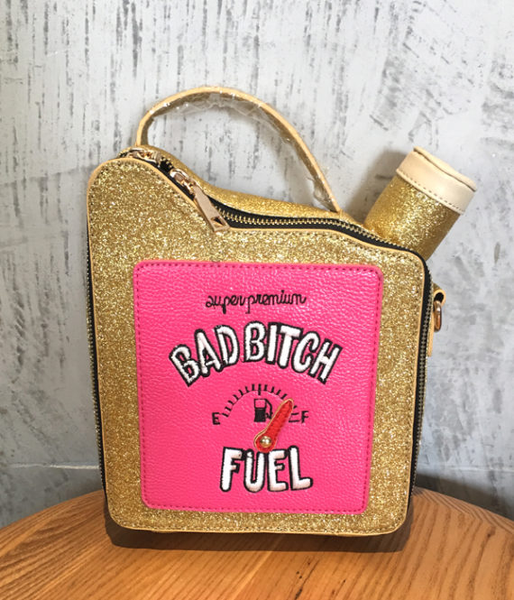 bad bitch fuel purse Fashion fun personality embroidery letters gasoline bottle shape bright chain handbag shoulder bag ladies purse flap totes55
