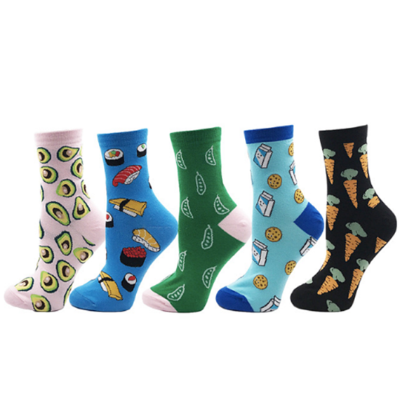 Fruits Aliens and More Socks 5 Pair Pack - Onyx Bunny