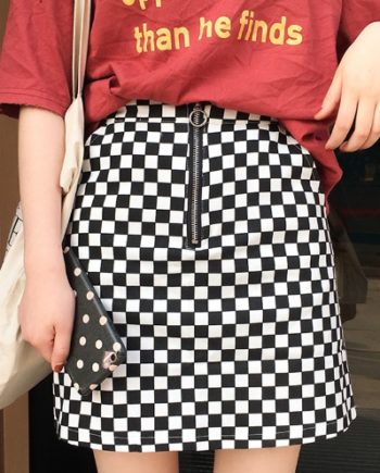 mason checker print skirt8