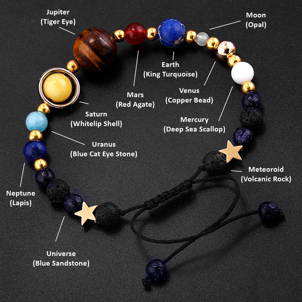 A Multi-Color Universe, Galaxy, Eight Planets In The Solar System Bracelet,  Guarding The Stars, Natural Stone Woven Bracelet For Men's Daily Wear |  SHEIN USA