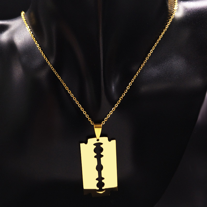 RARE Clandestine Industries Gold Razor Bling Necklace Fall Out Boy