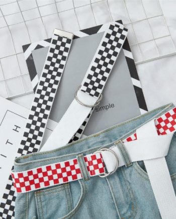 checkered canvas belt