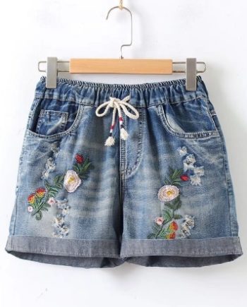 summer flower nostalgia jean shorts5