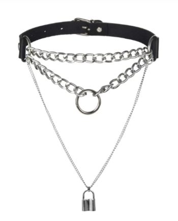 Lock And Chains Choker Necklace