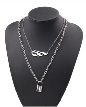 locked flame necklace