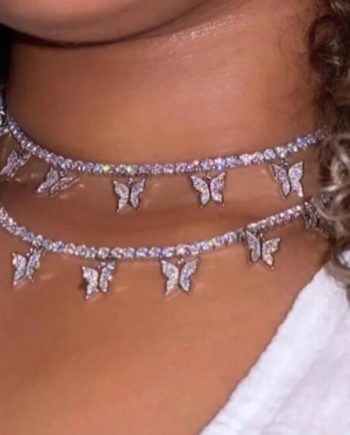 bling butterflies necklace