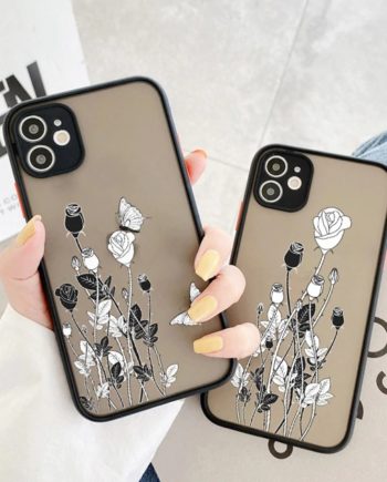 monochrome rose garden iphone case