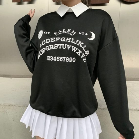 Salem Witch Spirit Board Collar Sweater
