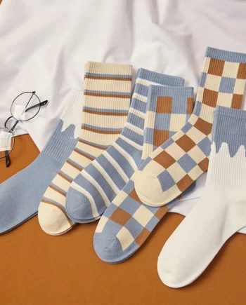 brown and blue aesthetic socks