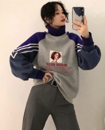 comfy aesthetic girl turtleneck sweater1
