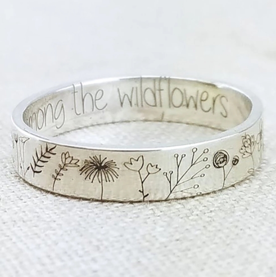 You Belong Among The Wildflowers Ring - Onyx Bunny