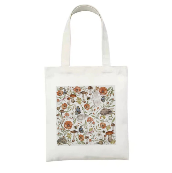 Mushrooms and Toads Canvas Bag - Onyx Bunny