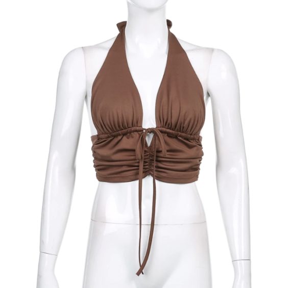 warm chocolate ruched tank top4