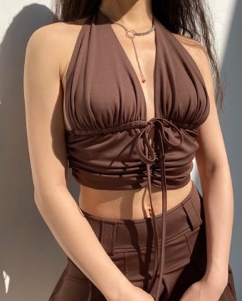 warm chocolate ruched tank top7