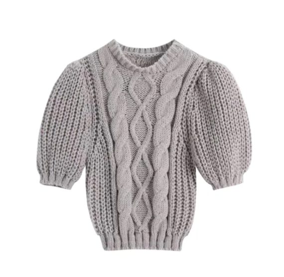 Knit Puffy Cropped Sweater2