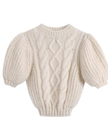 Knit Puffy Cropped Sweater5