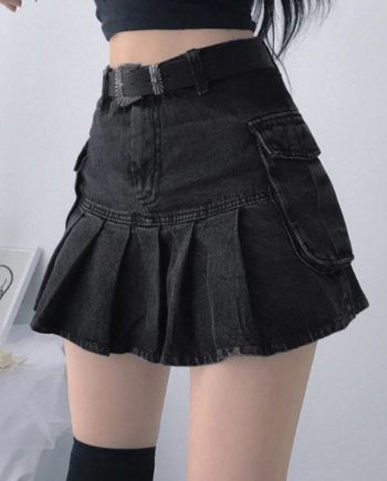 Obscure Black Denim Skirt