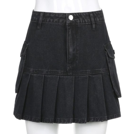 Obscure Black Denim Skirt1
