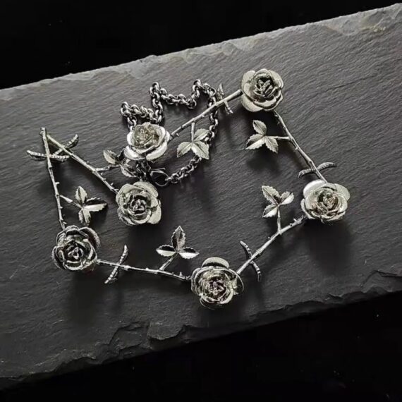 rose and thorns iron necklace chocker 2